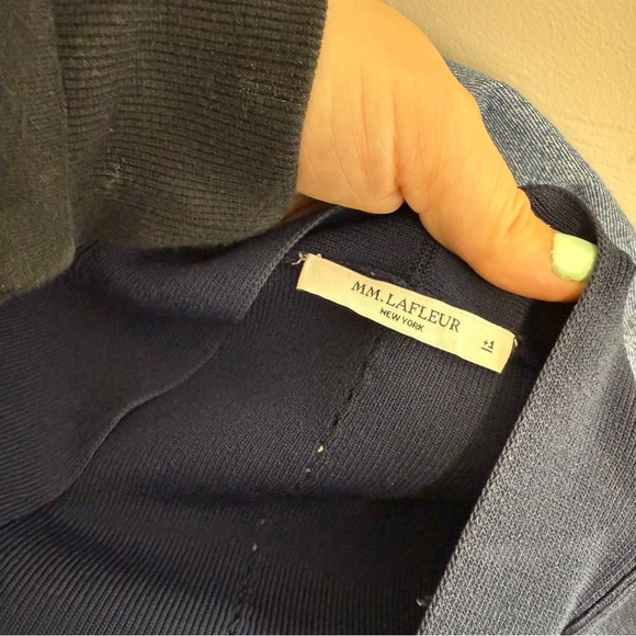 M.M. Lafleur The Sant Ambroues Jardigan Stretch Navy Blue Business Casual Jacket - Picture 6 of 8
